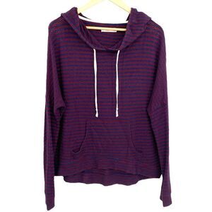 Abercrombie and Fitch red and blue stripe slouchy lightweight hoodie size large